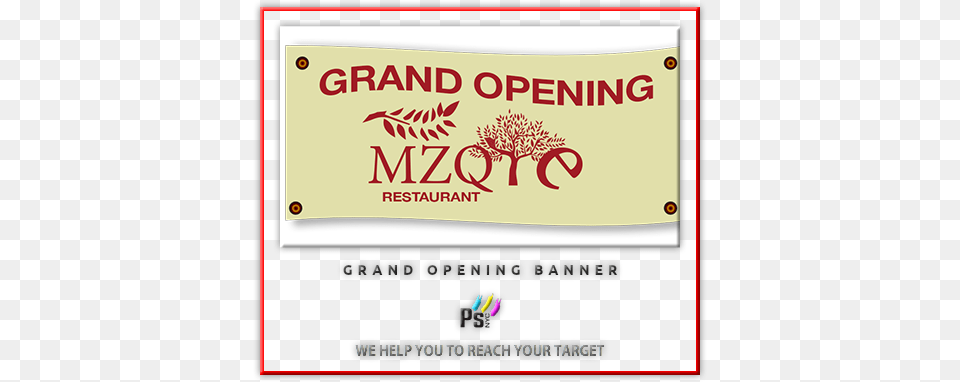Grand Opening Banner We Help You To Reach Your Target Banner, Advertisement, Text, License Plate, Transportation Free Transparent Png