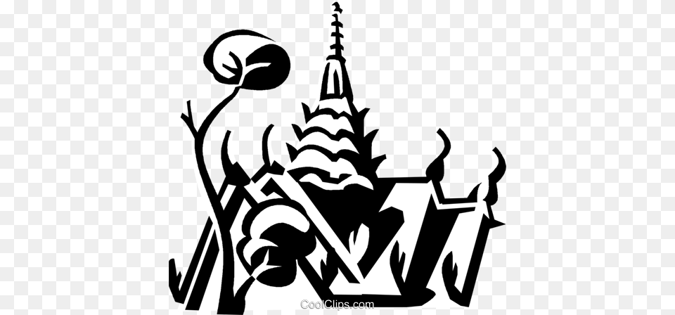 Grand Palace Bangkok Royalty Vector Clip Art Illustration, Stencil Png Image