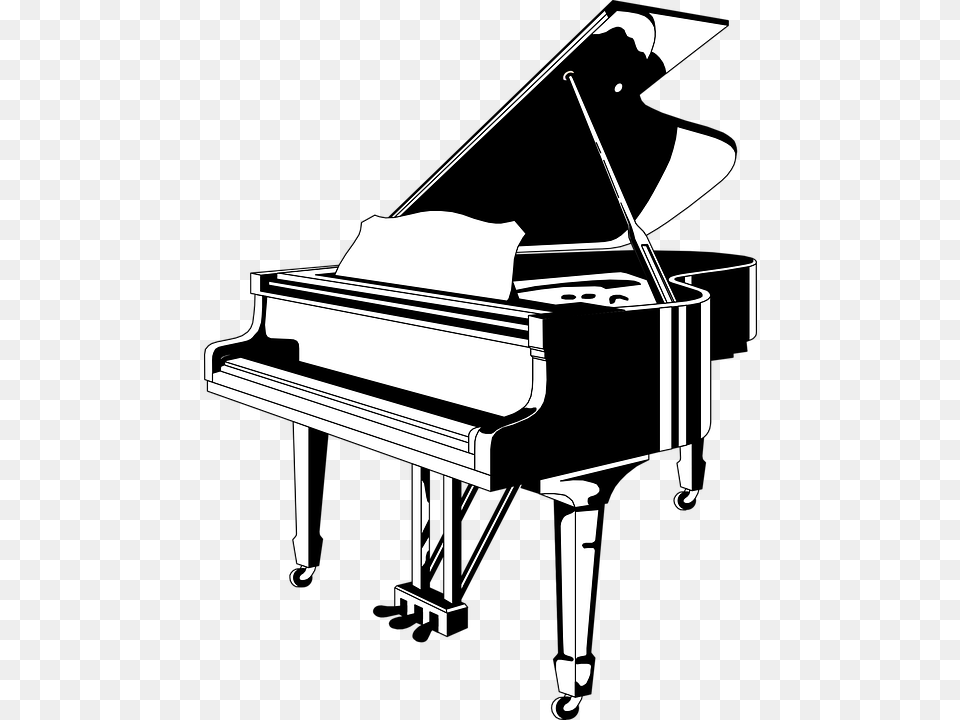 Grand Piano Piano Music Sound Piano Black And White, Grand Piano, Keyboard, Musical Instrument Png