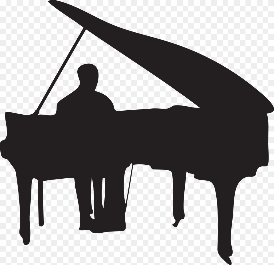 Grand Piano Player Piano Jazz Piano Pianist Clipart, Silhouette, Musical Instrument, Grand Piano, Keyboard Free Png Download