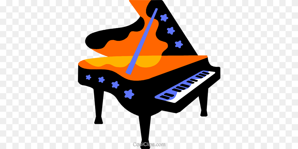 Grand Piano Royalty Vector Clip Art Illustration, Grand Piano, Keyboard, Musical Instrument, Person Free Transparent Png