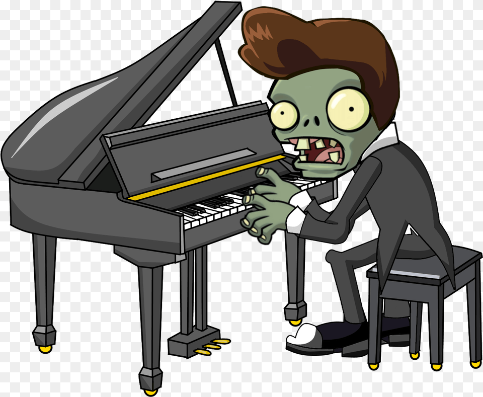 Grand Piano Zombie Hd Pianista Plants Vs Zombies, Musical Instrument, Keyboard, Performer, Person Png