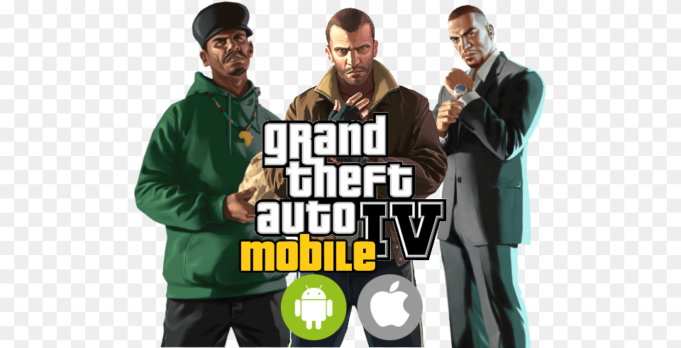 Grand Theft Auto 4 Mobile Logo Gta Iv Mobile, People, Person, Clothing, Coat Free Png