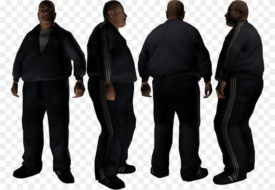 Grand Theft Auto Gta San Andreas Skin Fat Black, Long Sleeve, Clothing, Coat, Sleeve Free Png Download
