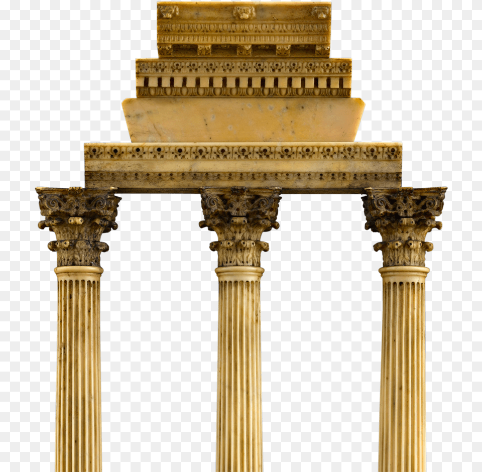 Grand Tour Souvenir Temple Of Castor And Pollux Column, Architecture, Pillar, Building, Parthenon Free Png Download