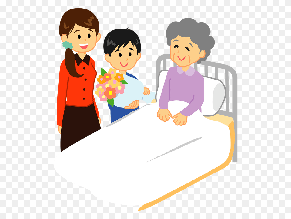 Grandchild Is Visiting Grandmother In The Hospital Clipart, Baby, Person, Boy, Child Free Png Download