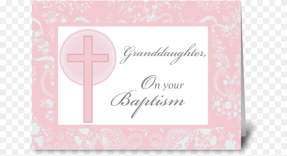 Granddaughter Baptism Pink Lace Greeting Card Bergendahls, Envelope, Greeting Card, Mail, Text Png Image