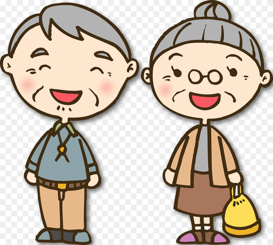 Grandfather And Grandmother Old Couple Clipart, Baby, Person, Face, Head Free Png