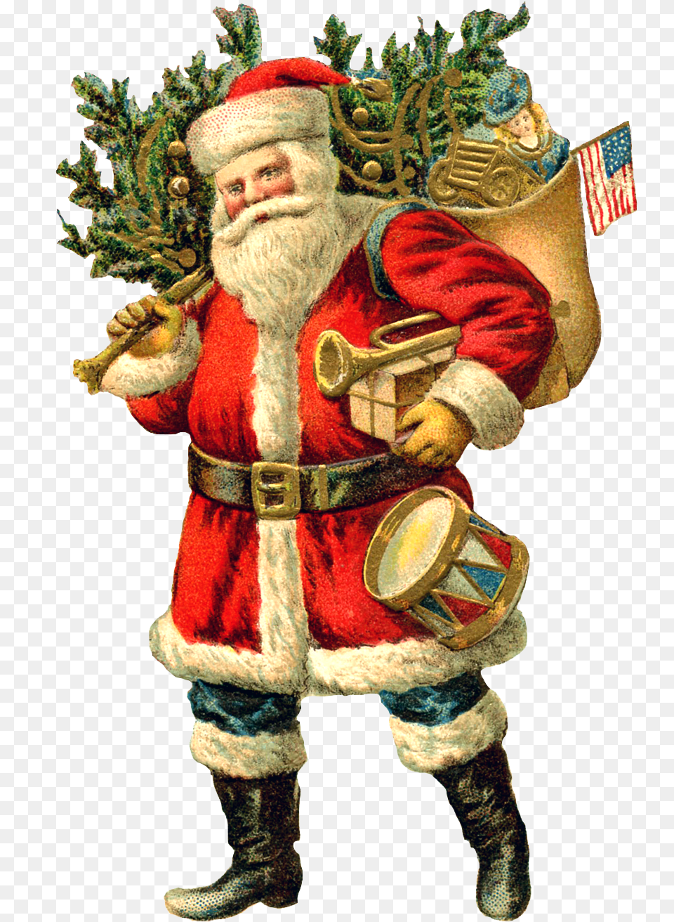 Grandfather Clipart Christmas Vintage Santa Claus Clipart, Adult, Male, Man, Person Free Transparent Png