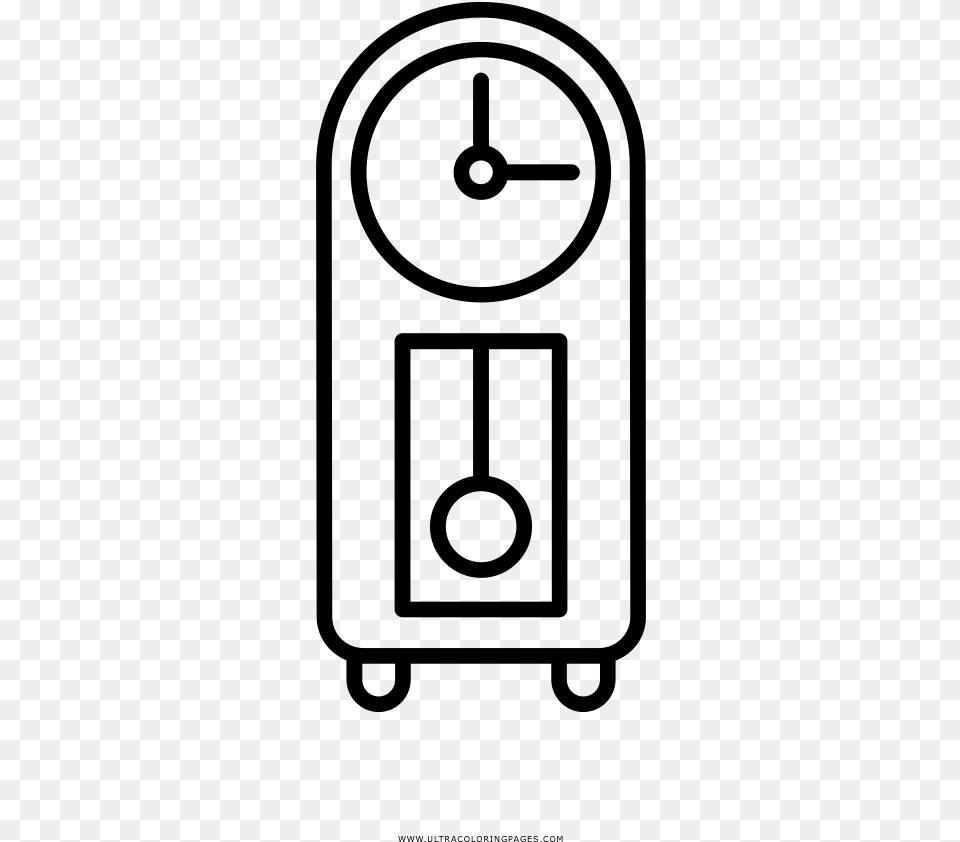 Grandfather Clock Coloring, Gray Free Png