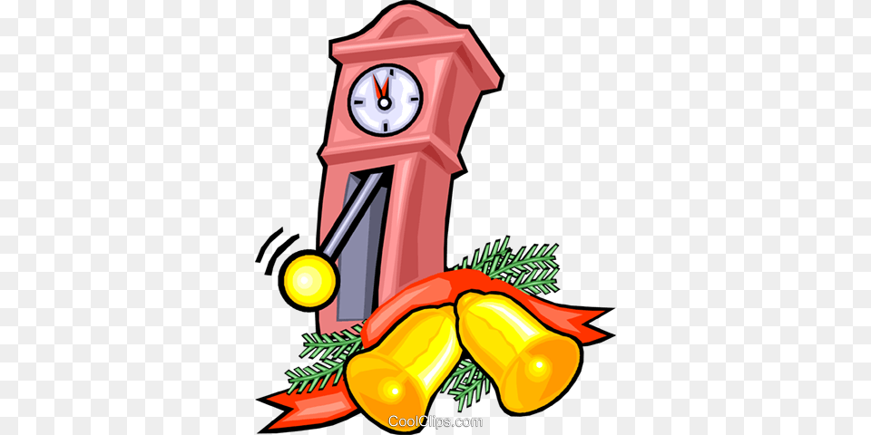 Grandfather Clock With Christmas Bells Royalty Vector Clip, Architecture, Building, Clock Tower, Tower Free Png Download