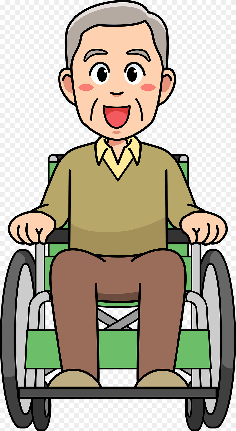 Grandfather In A Wheelchair Clipart, Chair, Furniture, Baby, Person Png