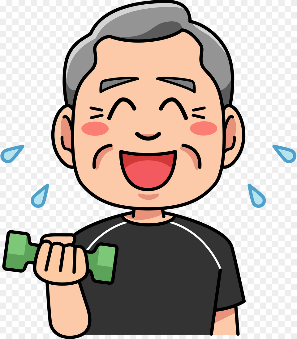 Grandfather Is Doing Physical Training Clipart, Baby, Person, Face, Head Free Transparent Png
