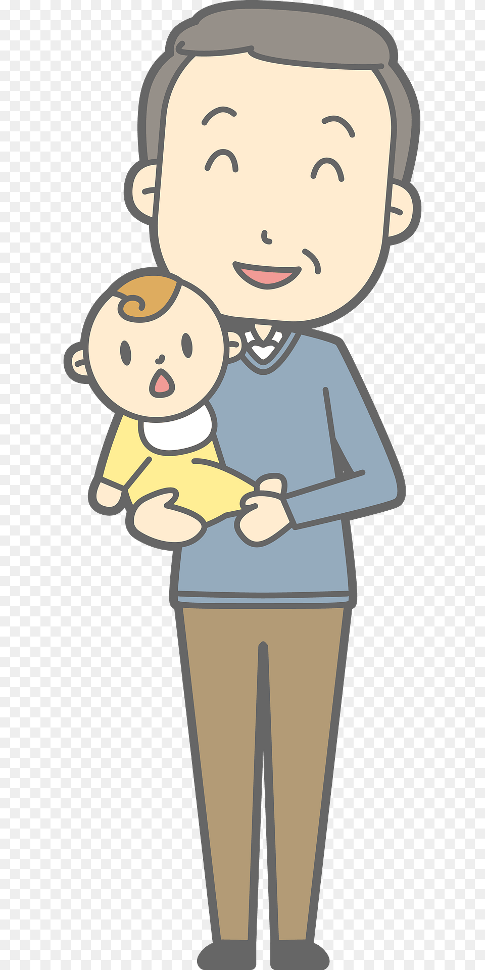 Grandfather Is Holding A Baby Clipart, Person, Face, Head Png