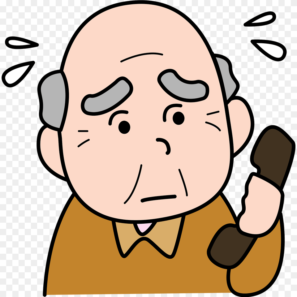 Grandfather Is Talking On The Telephone Clipart, Baby, Person, Face, Head Free Png