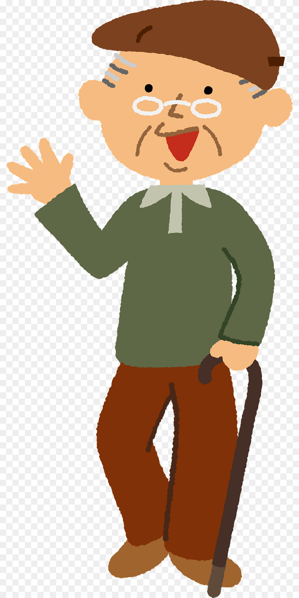 Grandfather Is Walking Clipart, Baby, Person, Face, Head Png Image