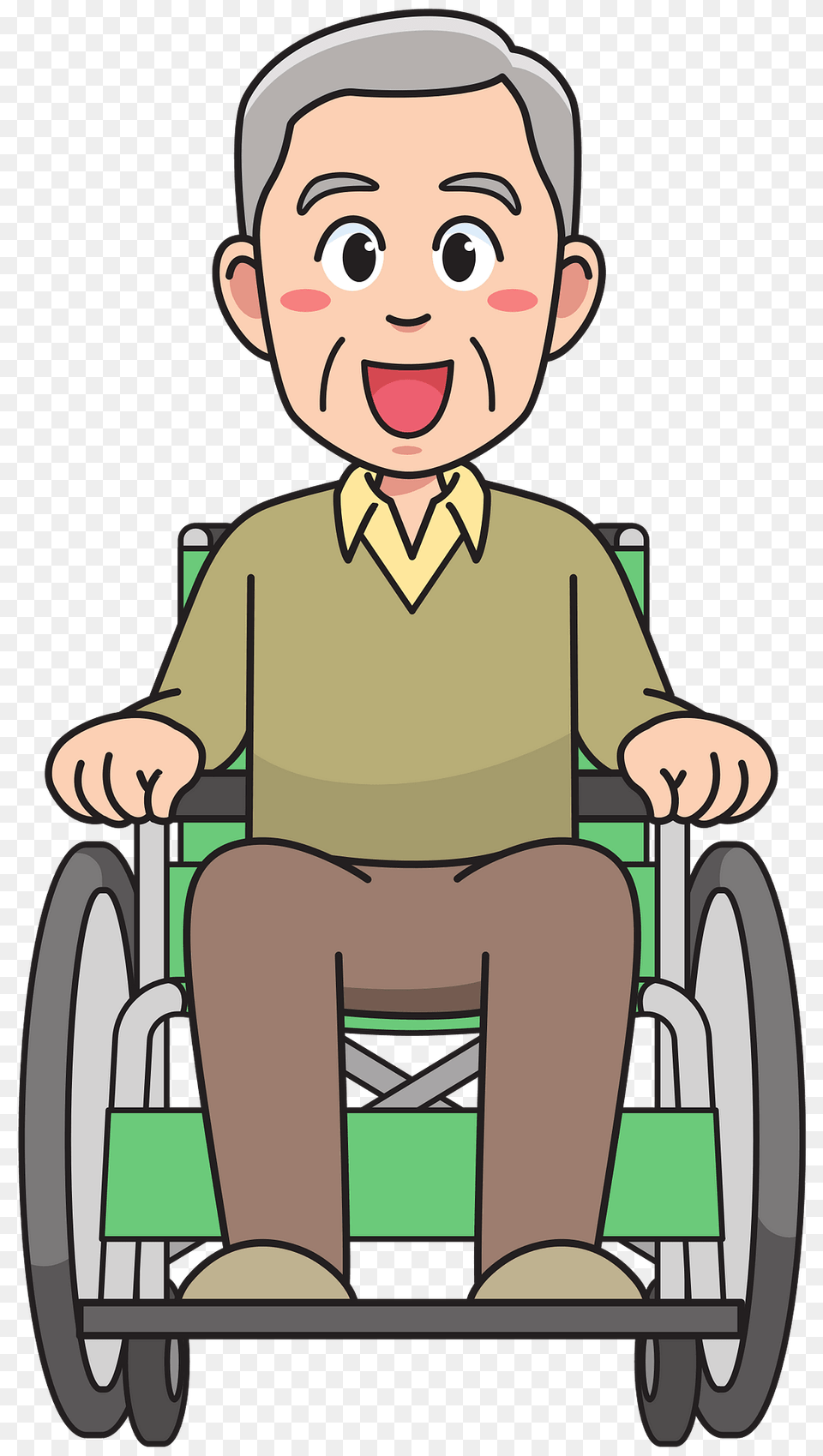 Grandfather On A Wheelchair Clipart, Chair, Furniture, Baby, Face Free Png Download