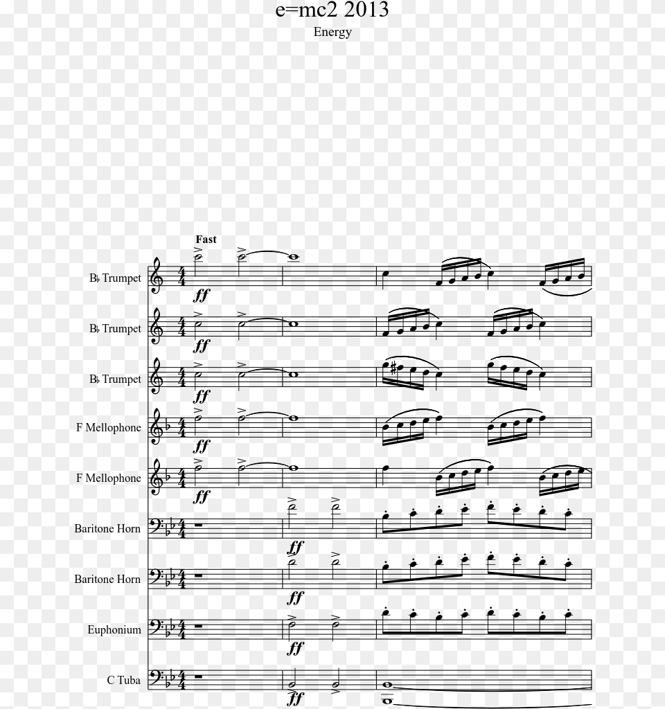 Grandfather S Clock Euphonium Solo Sheet Music My Way Trumpet Sheet, Gray Free Png
