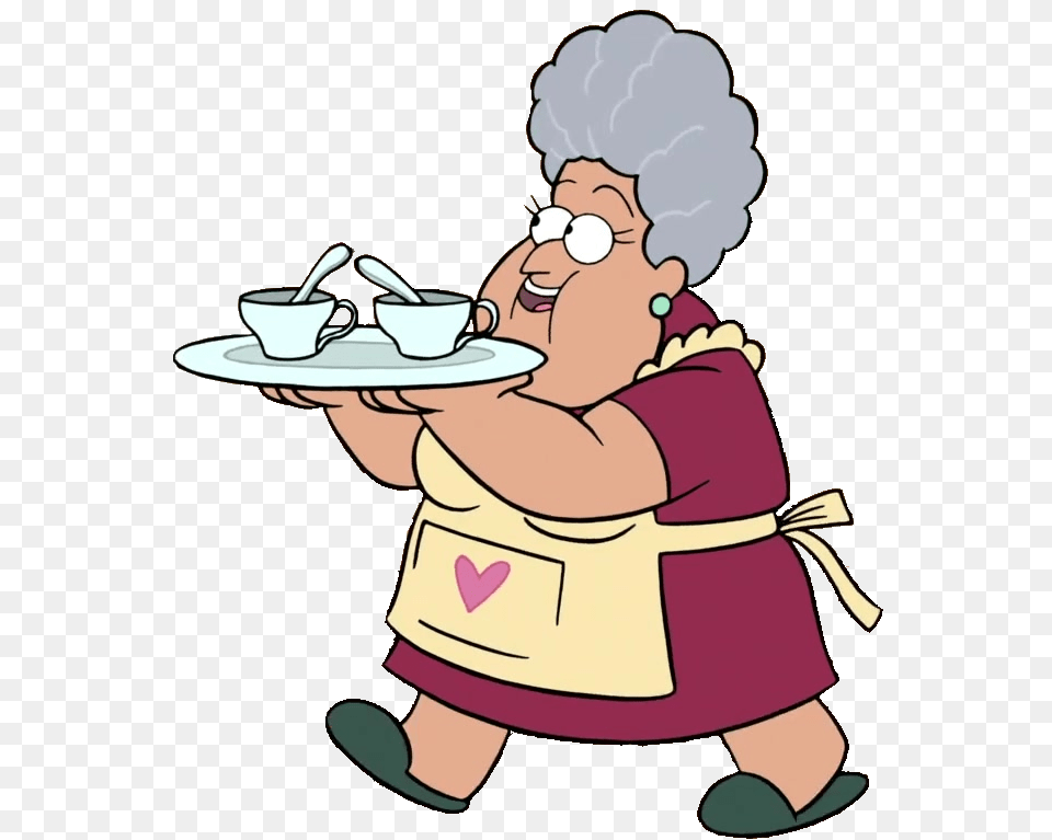 Grandma Cooking Clip Art, Baby, Person, Cup, Cutlery Free Png Download