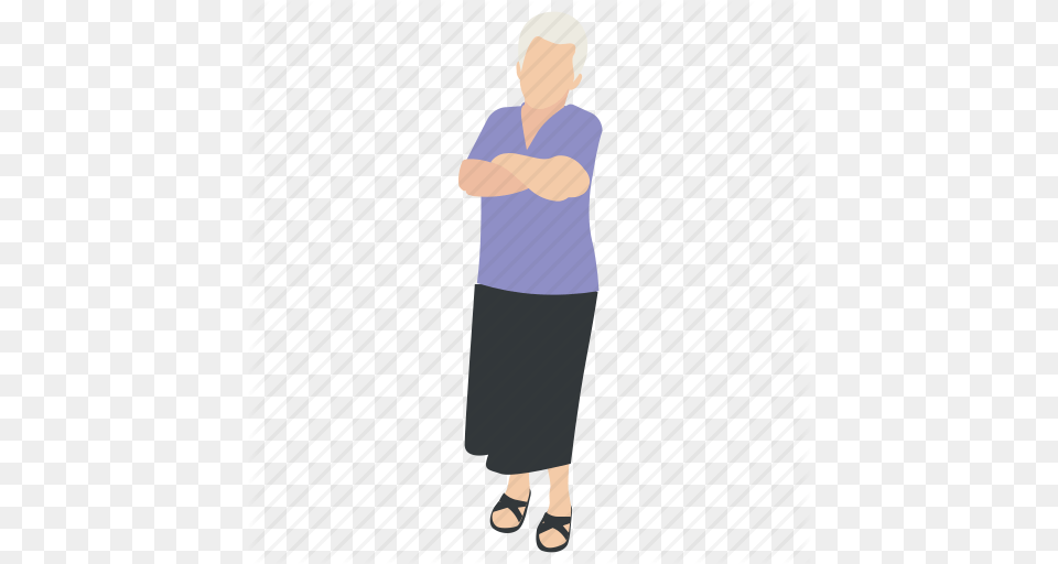 Grandma Grandmother Mother Old Lady Senior Citizen Icon, Person, Standing, Boy, Child Free Png Download