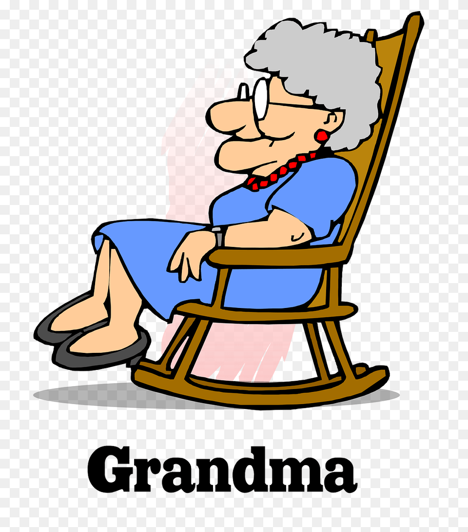 Grandma Granny Gran Rocking Grandmother Clipart, Furniture, Baby, Person, Rocking Chair Free Png