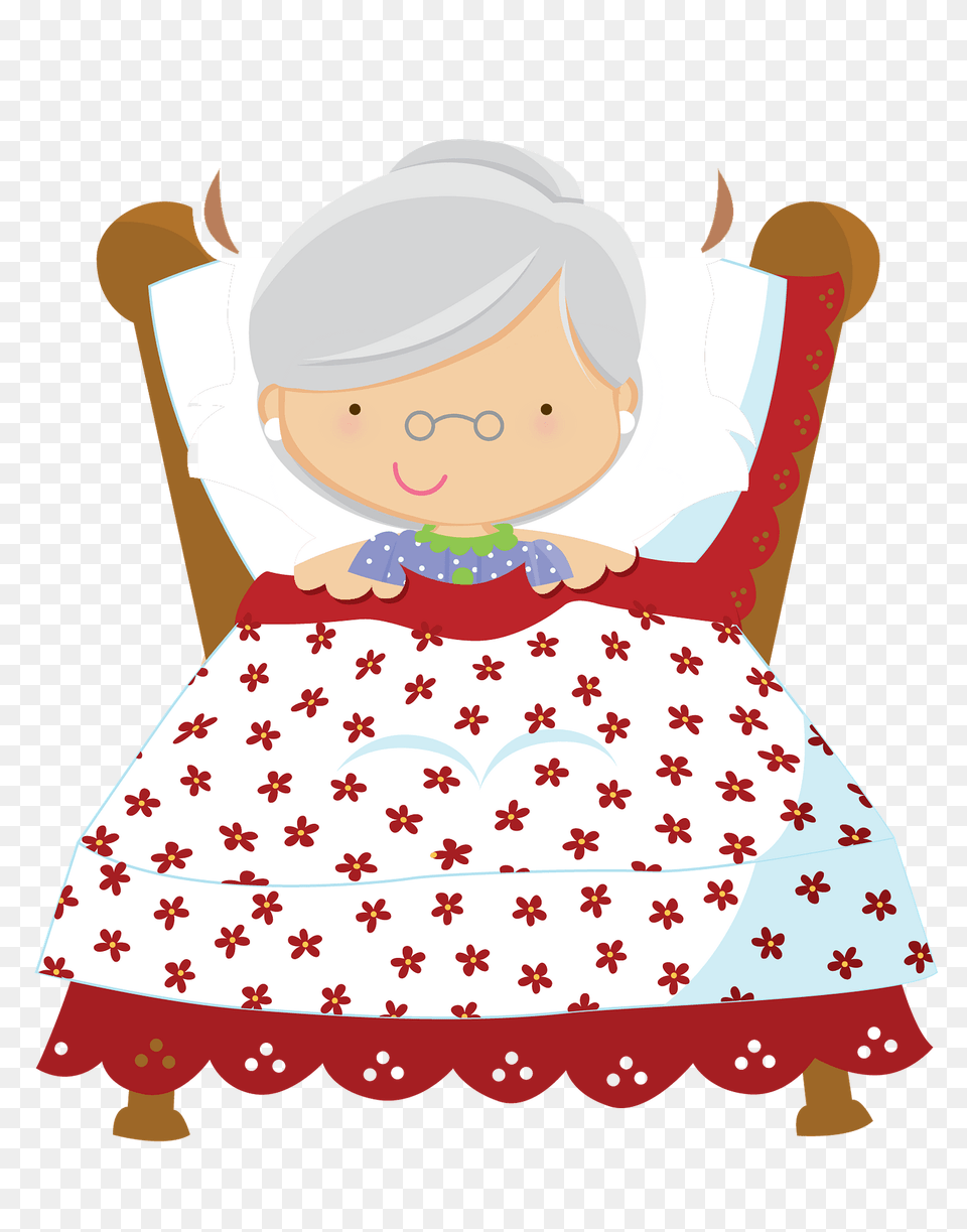 Grandma In The Bed Clipart, Cushion, Home Decor, Face, Head Png