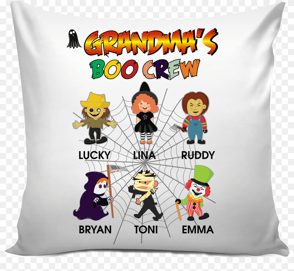 Grandma Nana Little Elves Personalized Pillow Cover Cushion, Home Decor, Baby, Person, Face Png Image