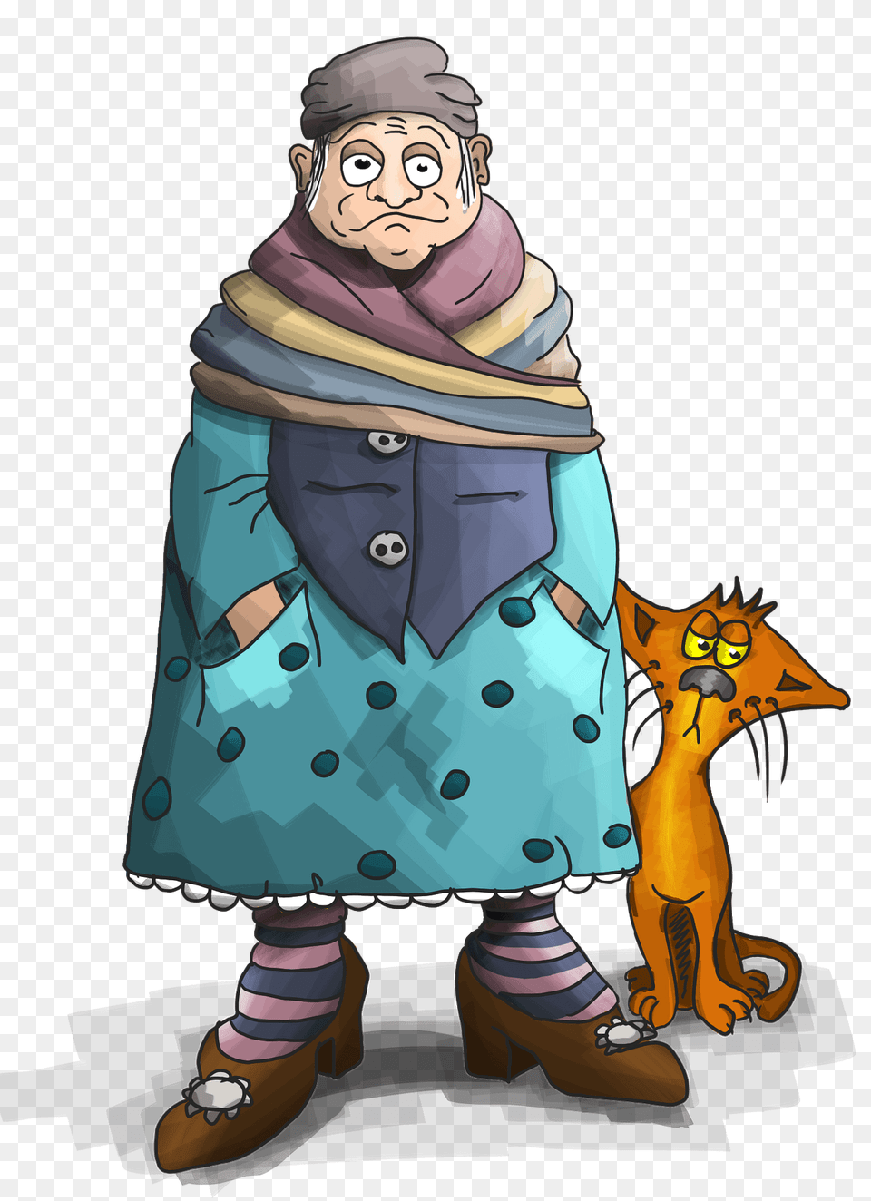 Grandma With A Cat Clipart, Baby, Person, Face, Head Png