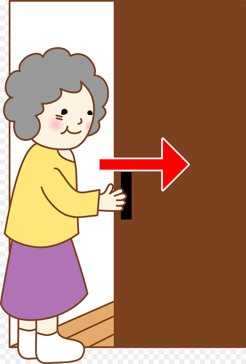 Grandmother Is Opening A Slidng Door Clipart, Baby, Person, Face, Head Free Transparent Png