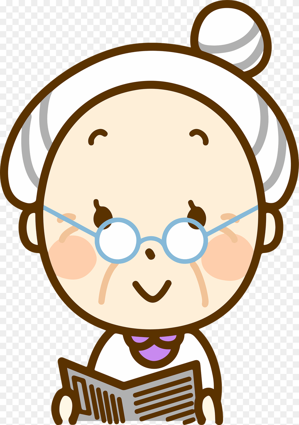 Grandmother Is Reading A Newspaper Clipart, Person, Baby, Face, Head Free Png