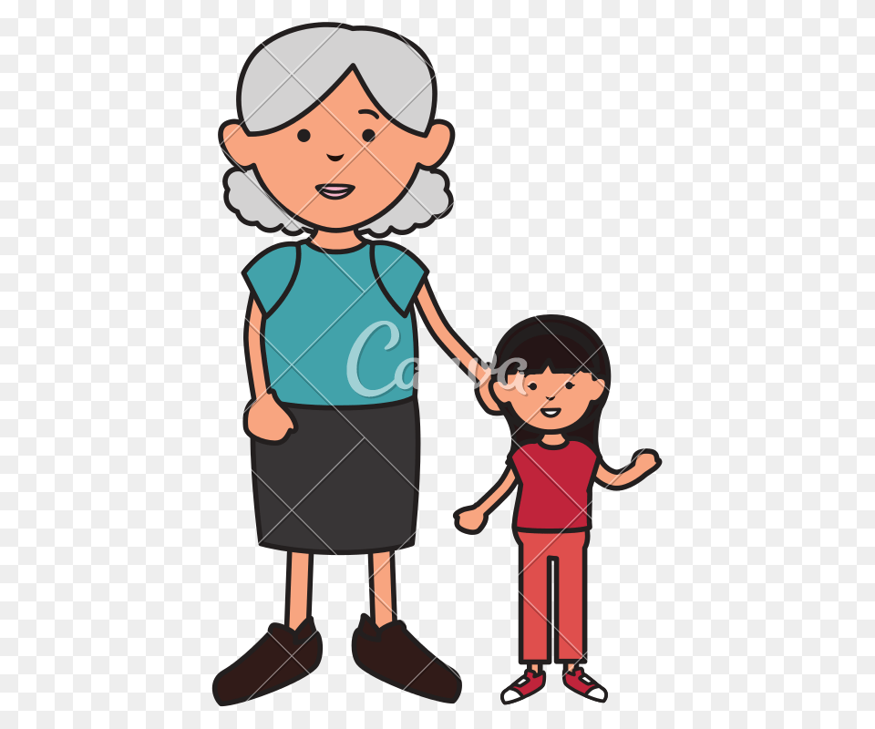 Grandmother With Granddaughter Avatars, Walking, Photography, Person, Boy Free Transparent Png