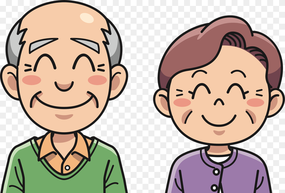 Grandpa Clipart Happy Old Couple Grandmother And Grandfather Clipart, Baby, Person, Face, Head Free Transparent Png