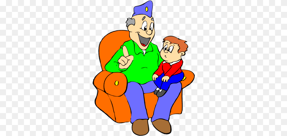 Grandpa Talking To Son Clipart Grandpa And Grandson Clipart, Baby, Person, Face, Head Png Image