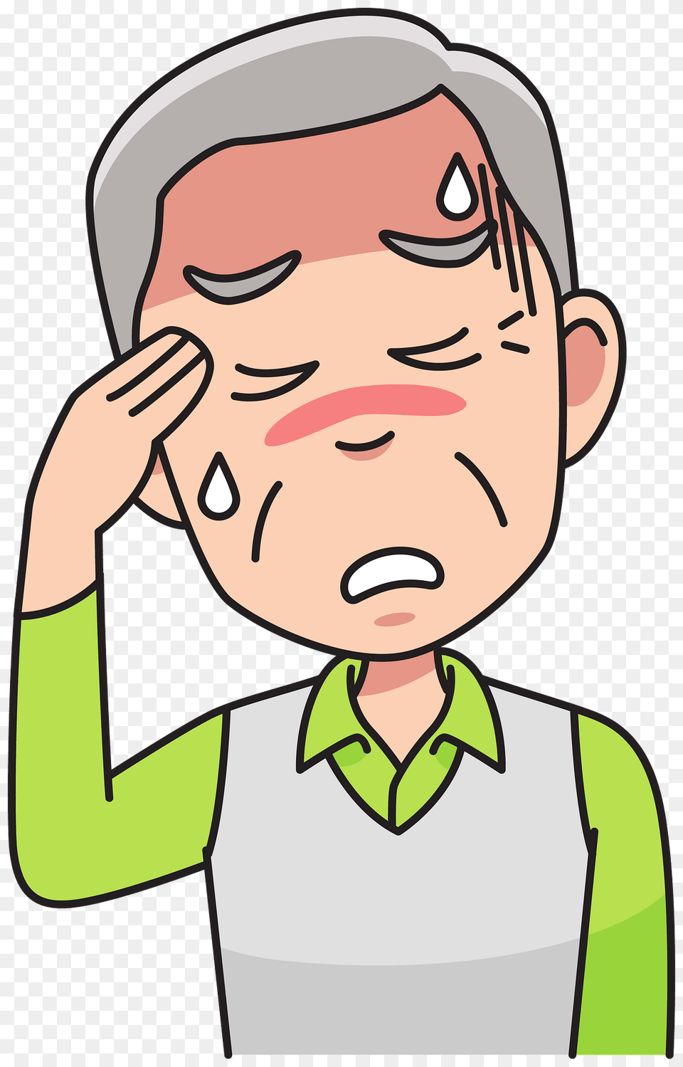 Grandpa With Headache Clipart, Baby, Person, Face, Head Png Image