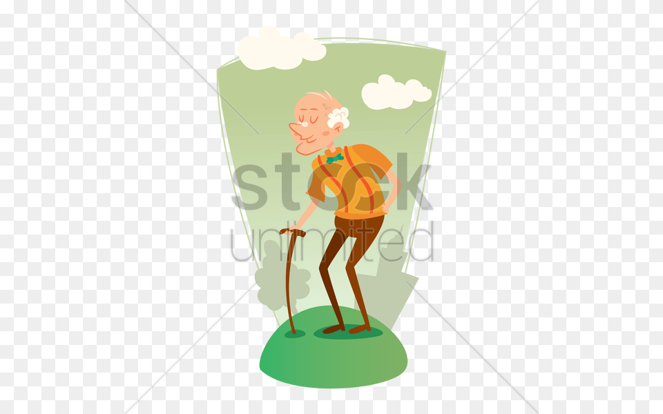 Grandpa With Walking Stick Vector Image, Glass, Boy, Child, Male Free Png