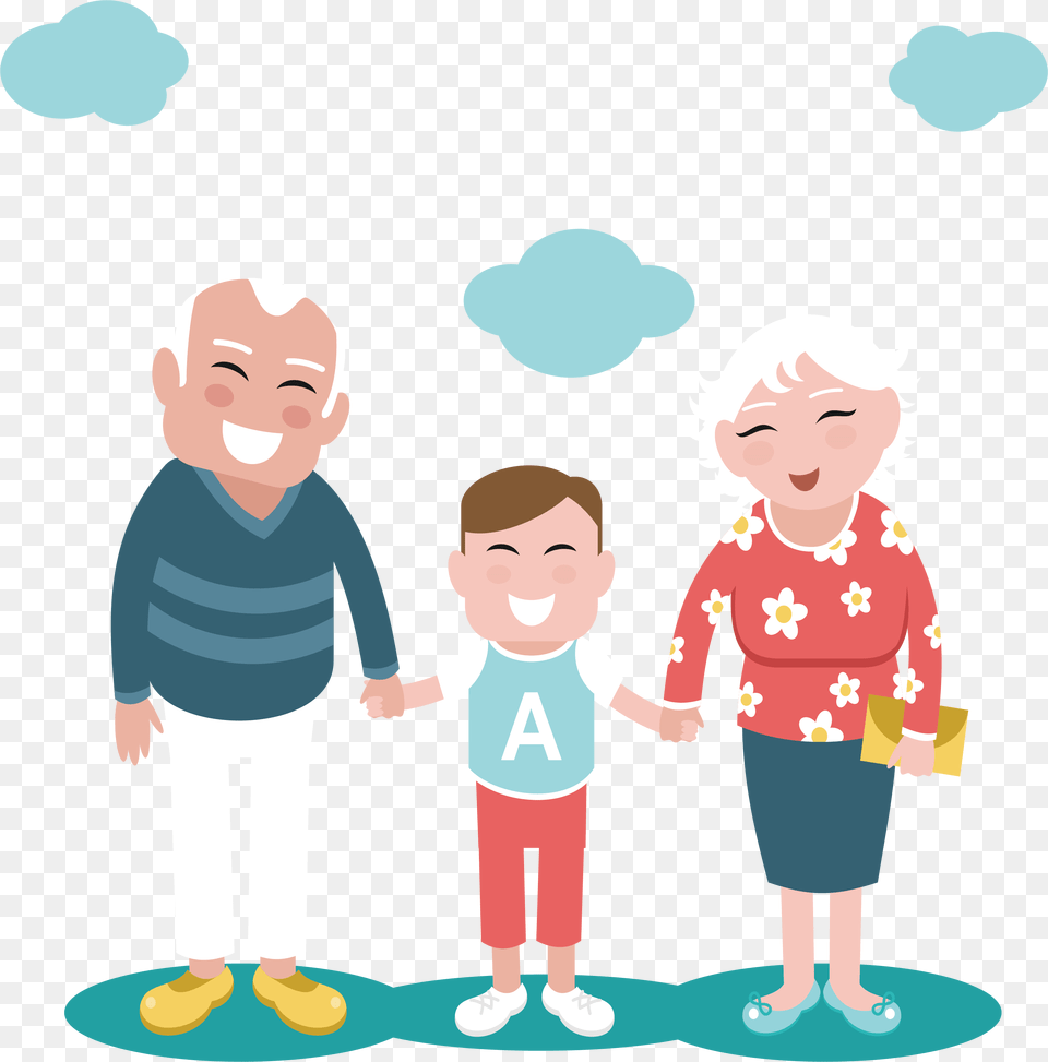 Grandparent Clip Art Happy Boy With Grandparents Clipart, Baby, Person, Face, Head Png