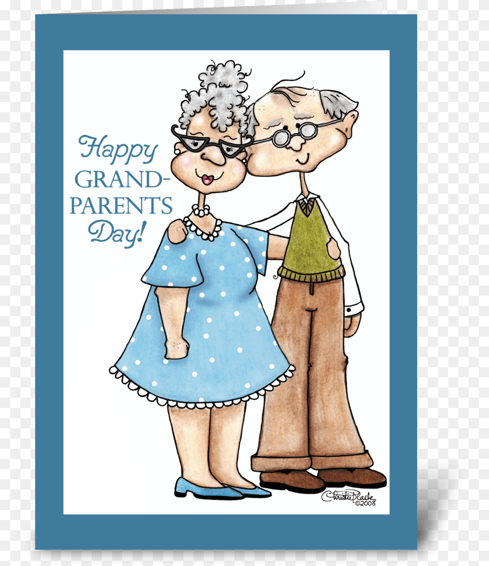 Grandparents Day Cute Elderly Couple Cartoon, Baby, Person, Book, Publication Free Transparent Png