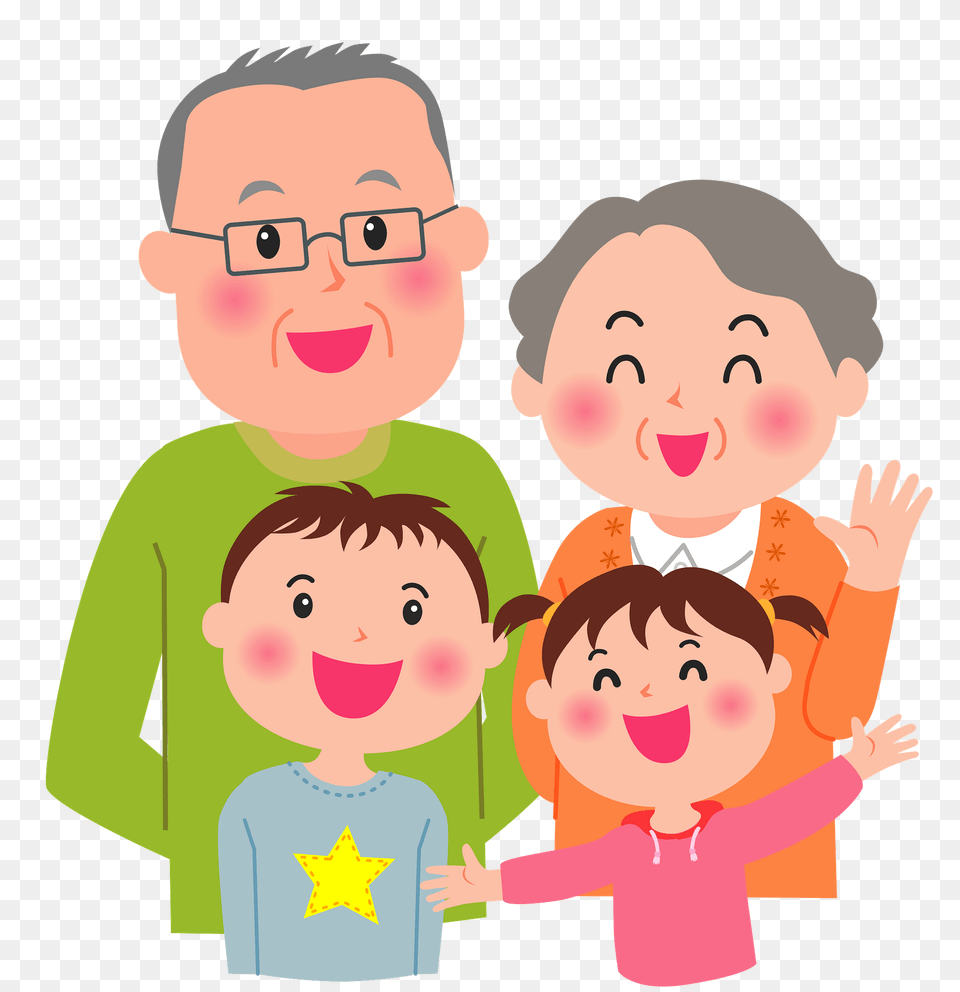 Grandparents With Grandchildren Clipart, Baby, Person, Face, Head Free Png