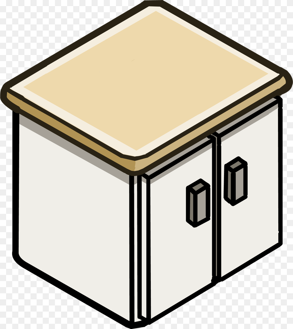 Granite Top Double Cabinet Club Penguin Kitchen Furniture, Drawer, Mailbox Png