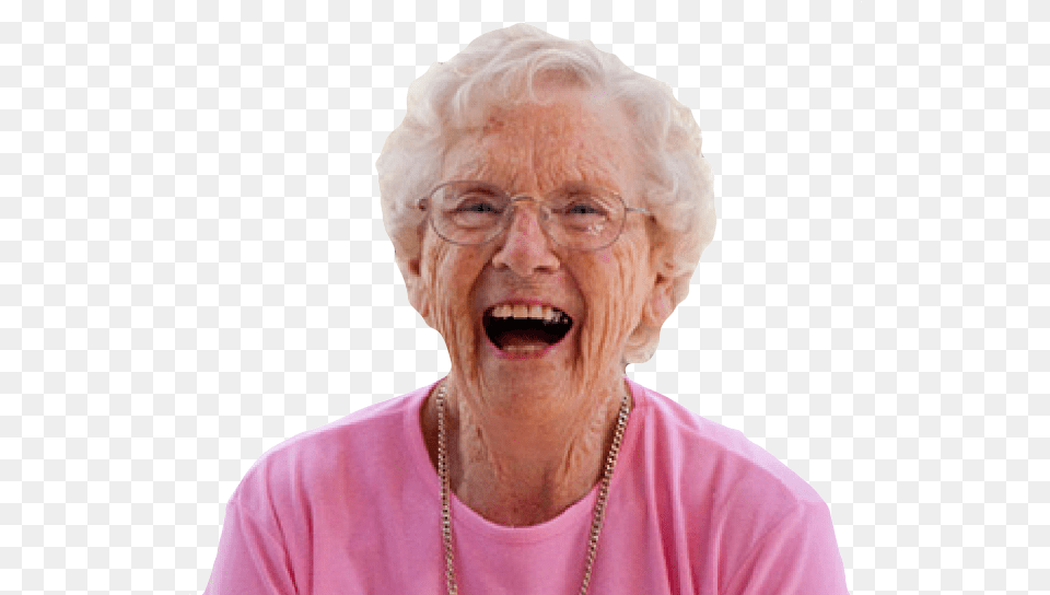 Granny Laughing Senior Citizen, Face, Happy, Head, Person Png Image