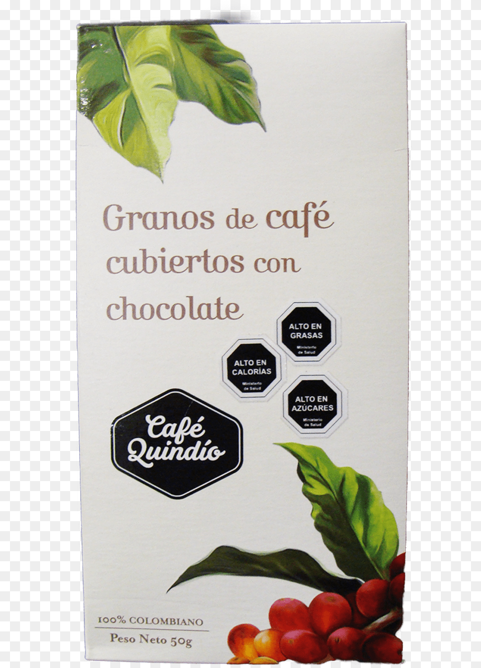 Granos De Caf Cubiertos De Chocolate 50 Gr Cafe Quindio, Advertisement, Poster, Leaf, Plant Png Image