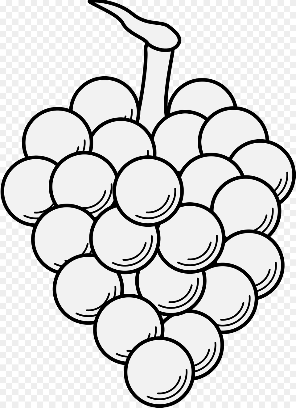 Grape Bunch Clipart Black And White, Food, Fruit, Grapes, Plant Free Png