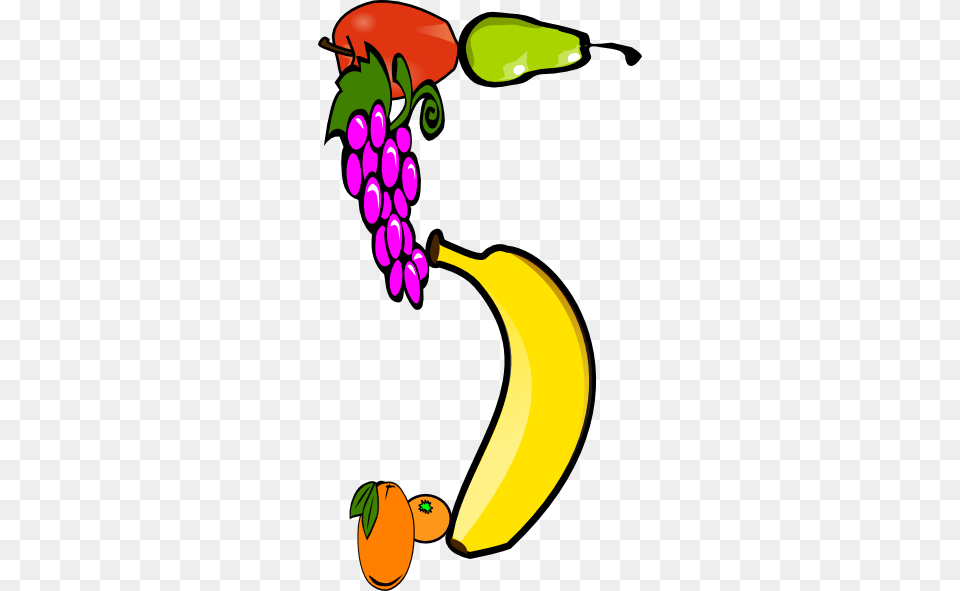 Grape Clipart Five, Banana, Food, Fruit, Plant Free Transparent Png