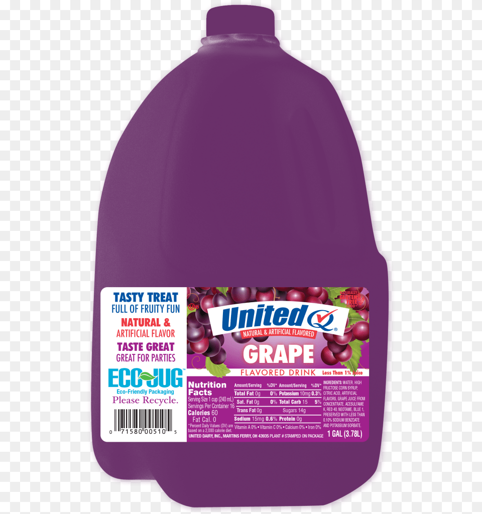 Grape Drink United Dairy United Ultra Skim Milk Gallon, Purple, Beverage, Juice, Food Free Png Download