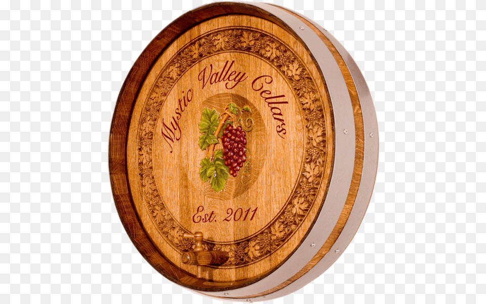 Grape On Wine Barrel Painting, Keg Png