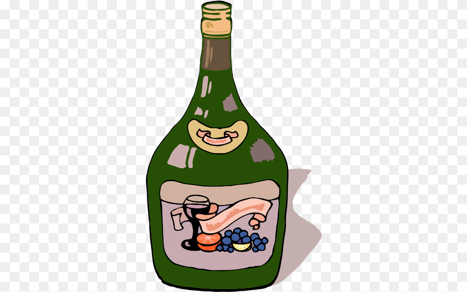 Grape Wine Bottle Vector Gambar Animasi Botol Miras, Alcohol, Beverage, Liquor, Wine Bottle Png Image