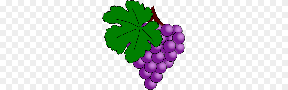 Grape With Vine Leaf Clip Art, Food, Fruit, Grapes, Plant Free Transparent Png