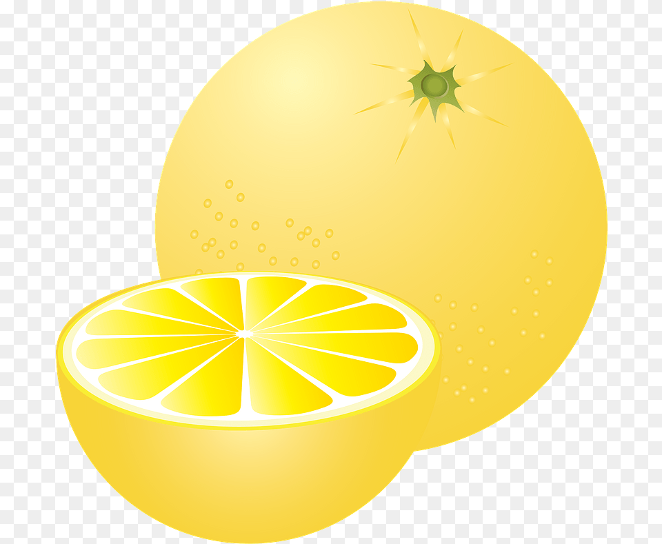 Grapefruit Fruits Food Clipart Transparent Circle, Citrus Fruit, Fruit, Lemon, Produce Png Image