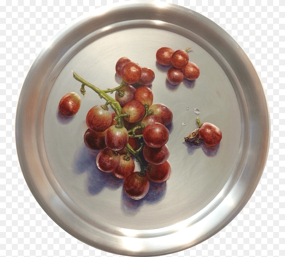 Grapes And Raisins Oil On Aluminum 11 Inches Diameter Sultana, Food, Fruit, Plant, Plate Free Png