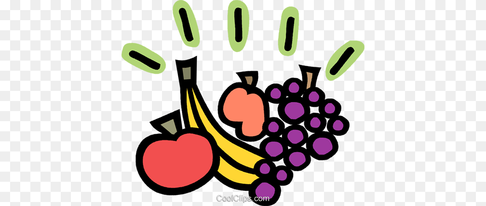Grapes Apple Banana And Peach Royalty Vector Clip Apple And Banana Clipart, Food, Fruit, Plant, Produce Png